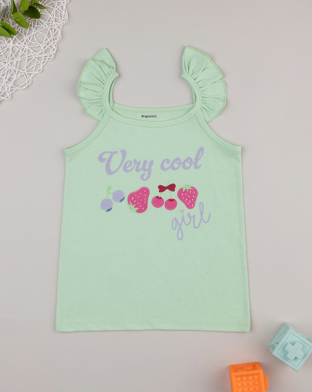 παιδική αμάνικη μπλούζα πράσινη cool για κορίτσι