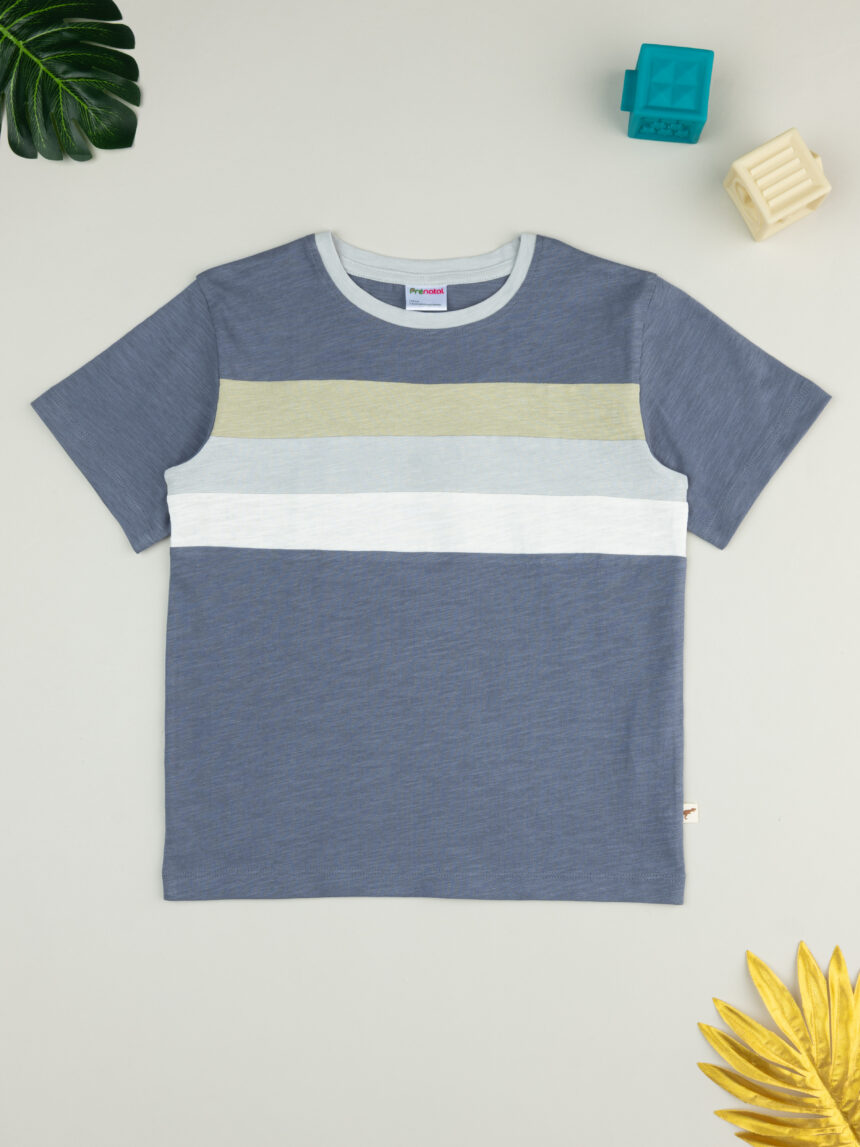 παιδικό t-shirt μπλε ριγέ για αγόρι - Prénatal