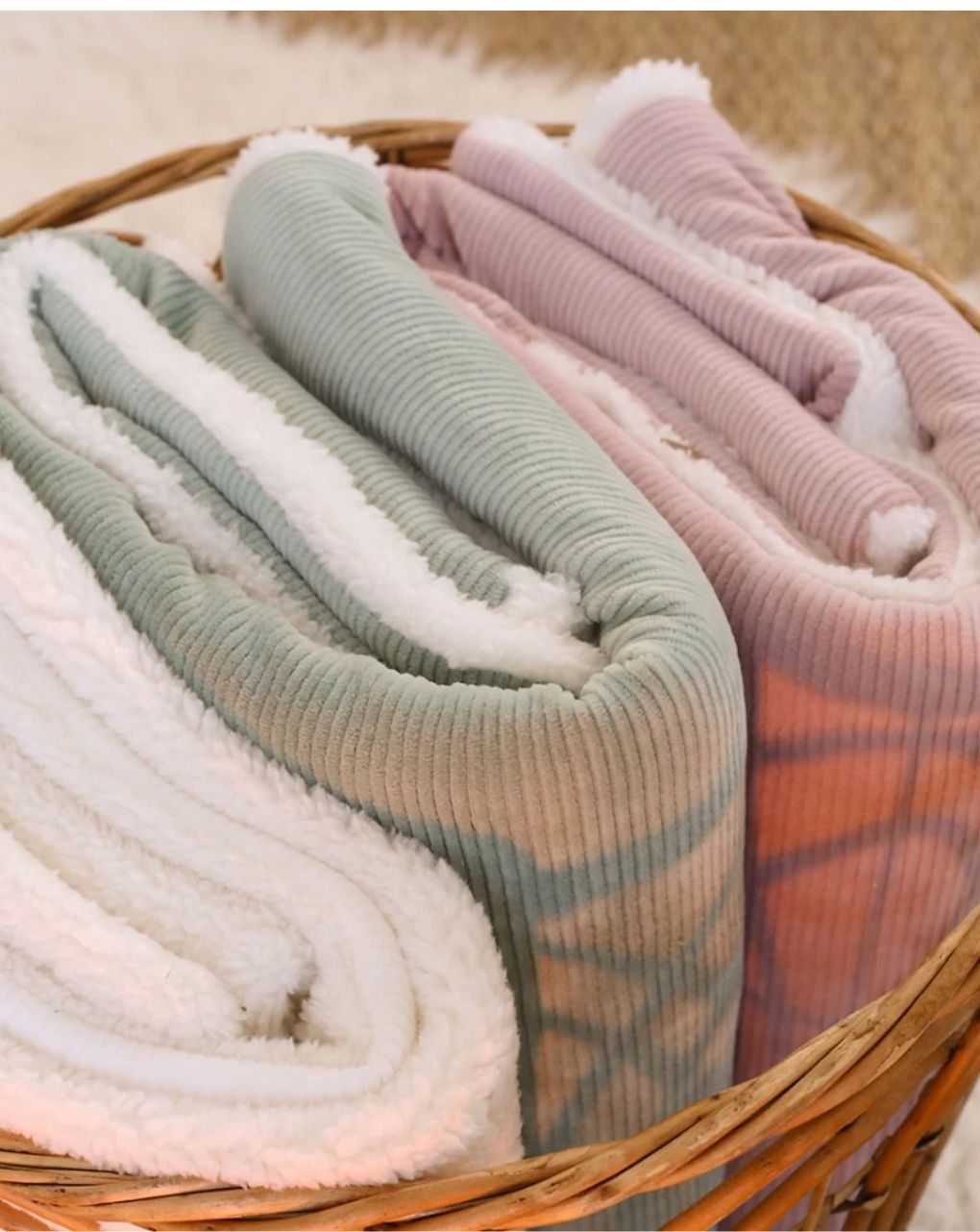 Trois kilos sept κουβέρτα sherpa μέντα 75x100 55-8115064 - TROIS KILOS SEPT