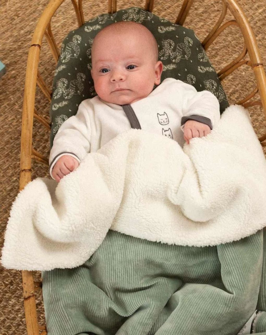 Trois kilos sept κουβέρτα sherpa μέντα 75x100 55-8115064 - TROIS KILOS SEPT