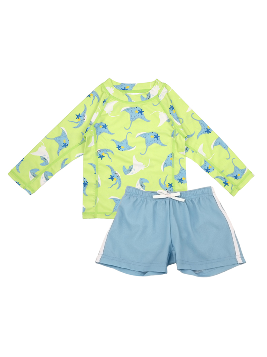 Zoocchini σετ uv μαγιό σορτς και μπλούζα sid the stingray 6 μηνών - 4 ετών zoo16401 - Zoocchini