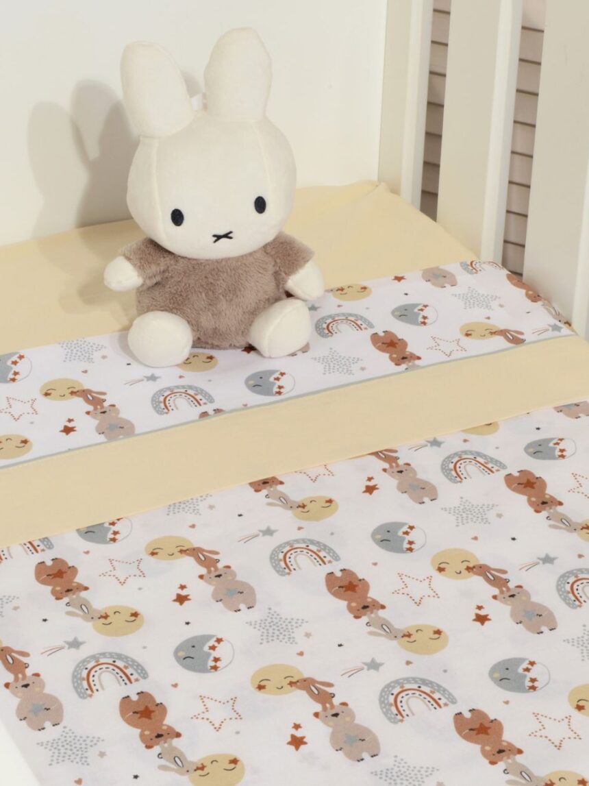 Baby oliver σετ σεντόνια λίκνου 75x110 σχέδιο 410 καμηλό 46-6704/410 - BABY OLIVER