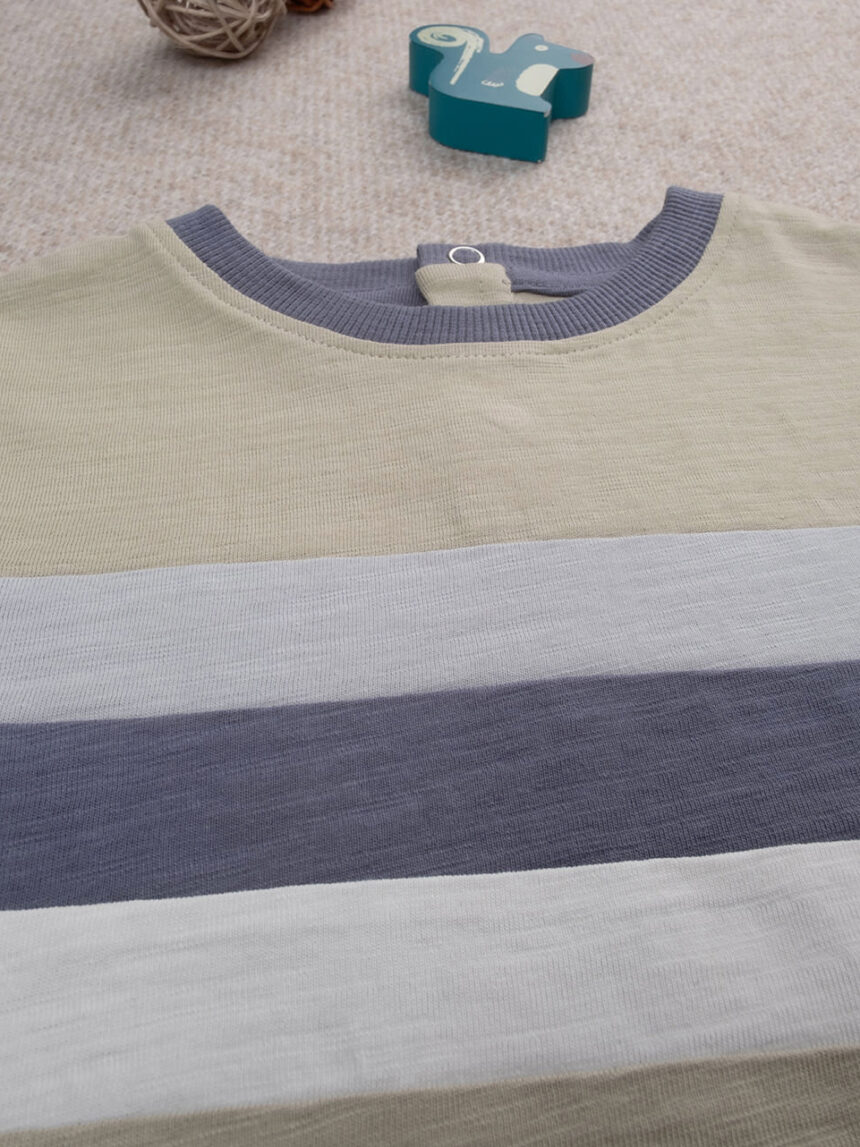 βρεφικό t-shirt λαδί ριγέ για αγόρι - Prénatal