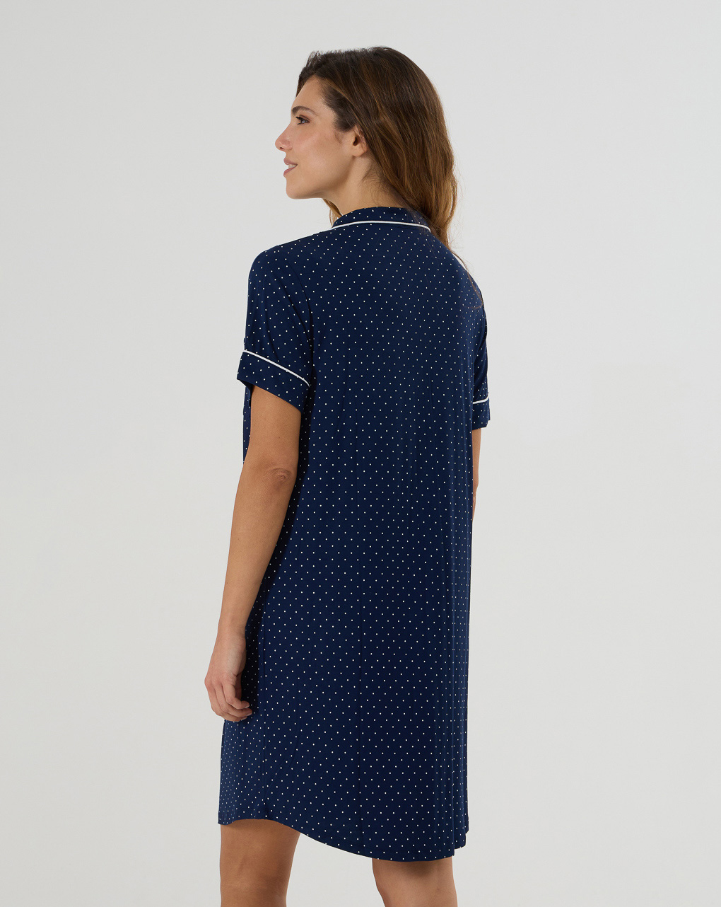 γυναικείο νυχτικό εγκυμοσύνης/θηλασμού μπλε πουά - Prénatal