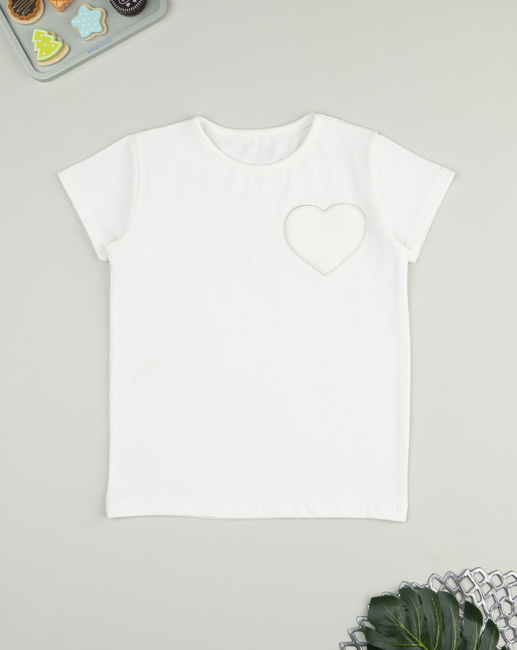 παιδικό t-shirt λευκό με καρδούλα για κορίτσι