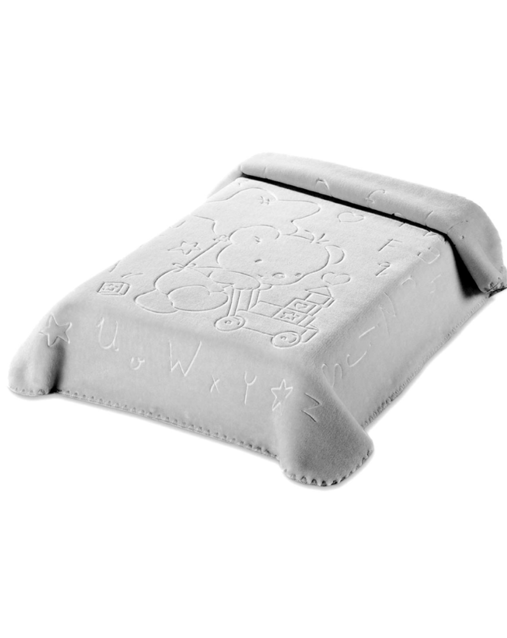 ο κόσμος του μωρού κουβέρτα βελουτέ πολυεστερική 110x140 γκρι 08555