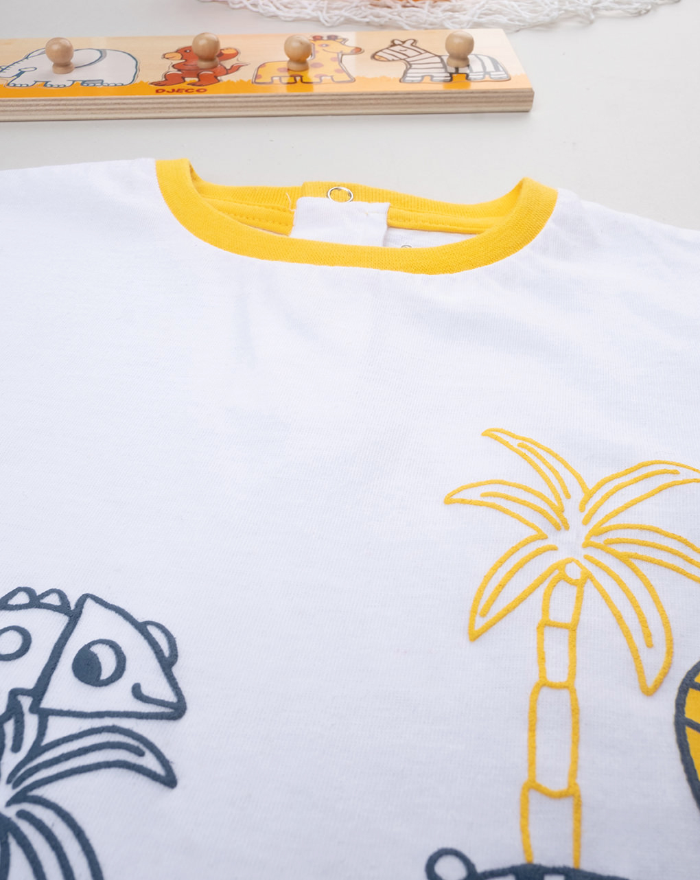 βρεφικό t-shirt λευκό/κίτρινο savana για αγόρι - Prénatal