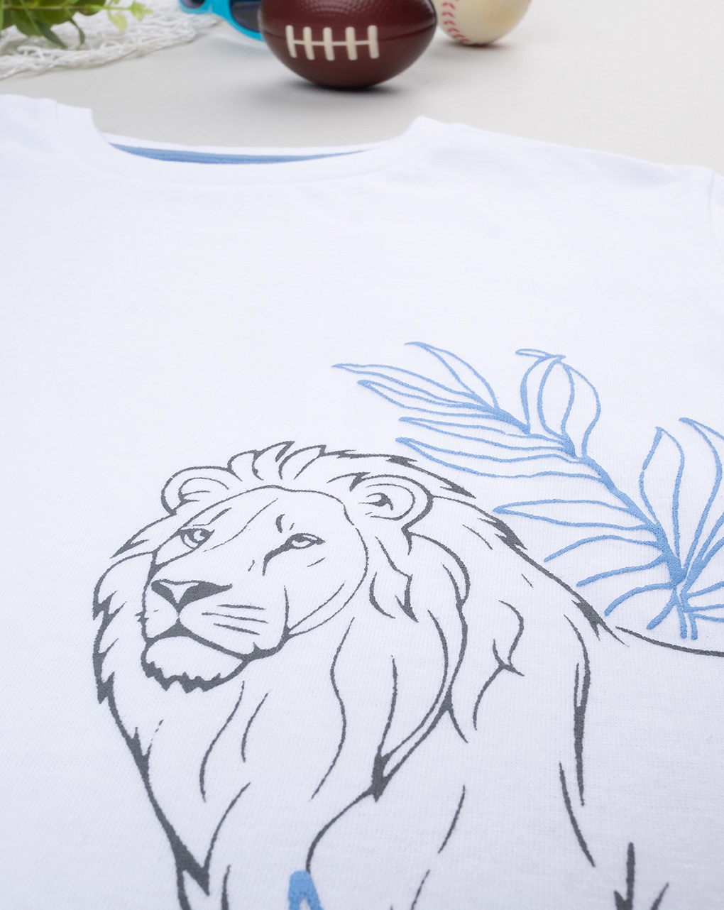 παιδικό t-shirt λευκό/μπλε savana για αγόρι - Prénatal