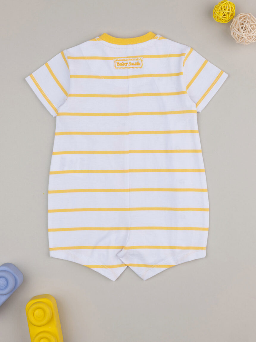 βρεφικό φορμάκι ριγέ κίτρινο baby smile unisex - Prénatal