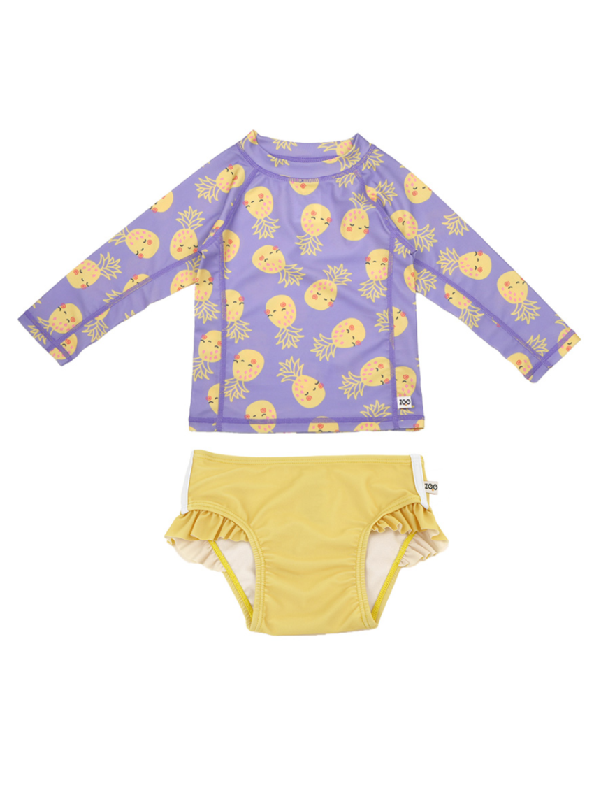 Zoocchini σετ uv μαγιό και μπλούζα pineapple 6 μηνών - 4 ετών zoo16406 - Zoocchini