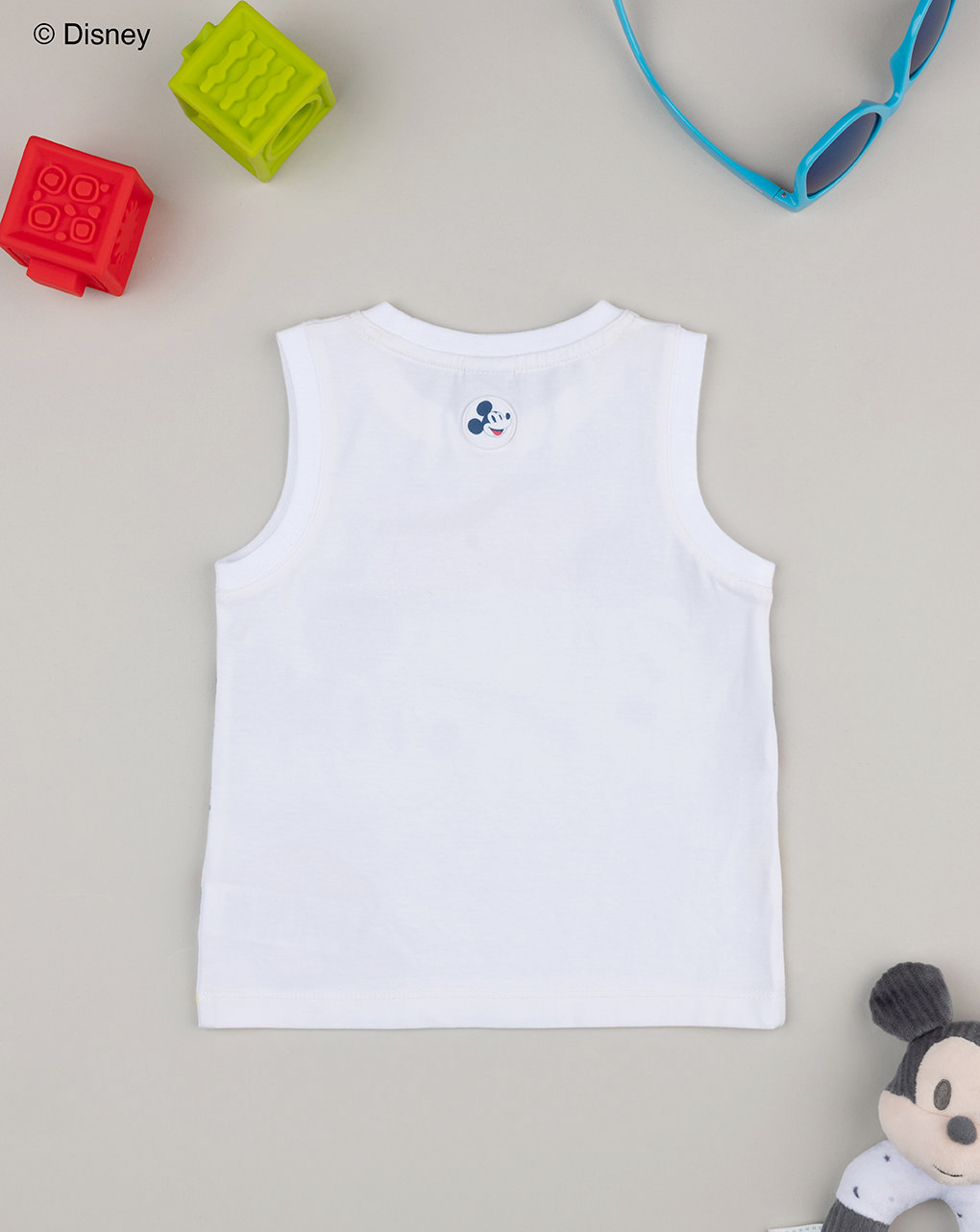 βρεφική αμάνικη μπλούζα λευκή mickey για αγόρι - Prénatal