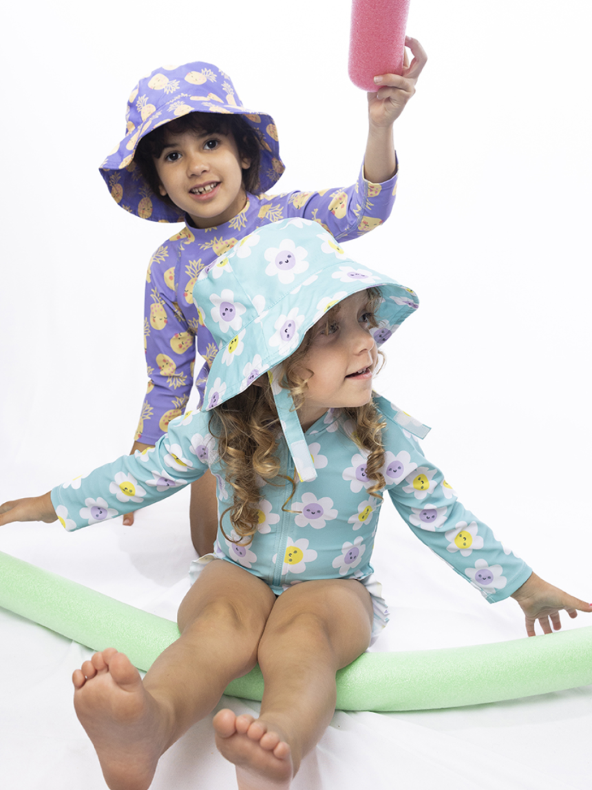 Zoocchini ολόσωμο μαγιό με μανίκια uv daisy 6 μηνών - 4 ετών zoo12601 - Zoocchini