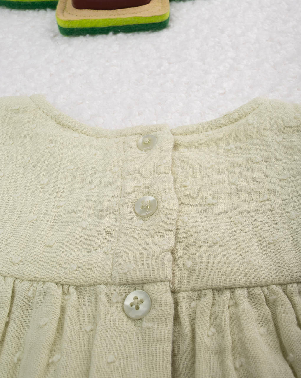 βρεφικό φόρεμα πράσινο με βολάν για κορίτσι - Prénatal