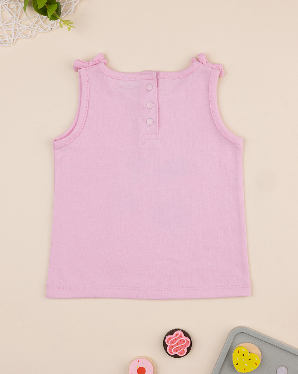 βρεφική αμάνικη μπλούζα ροζ cherries για κορίτσι - Prénatal