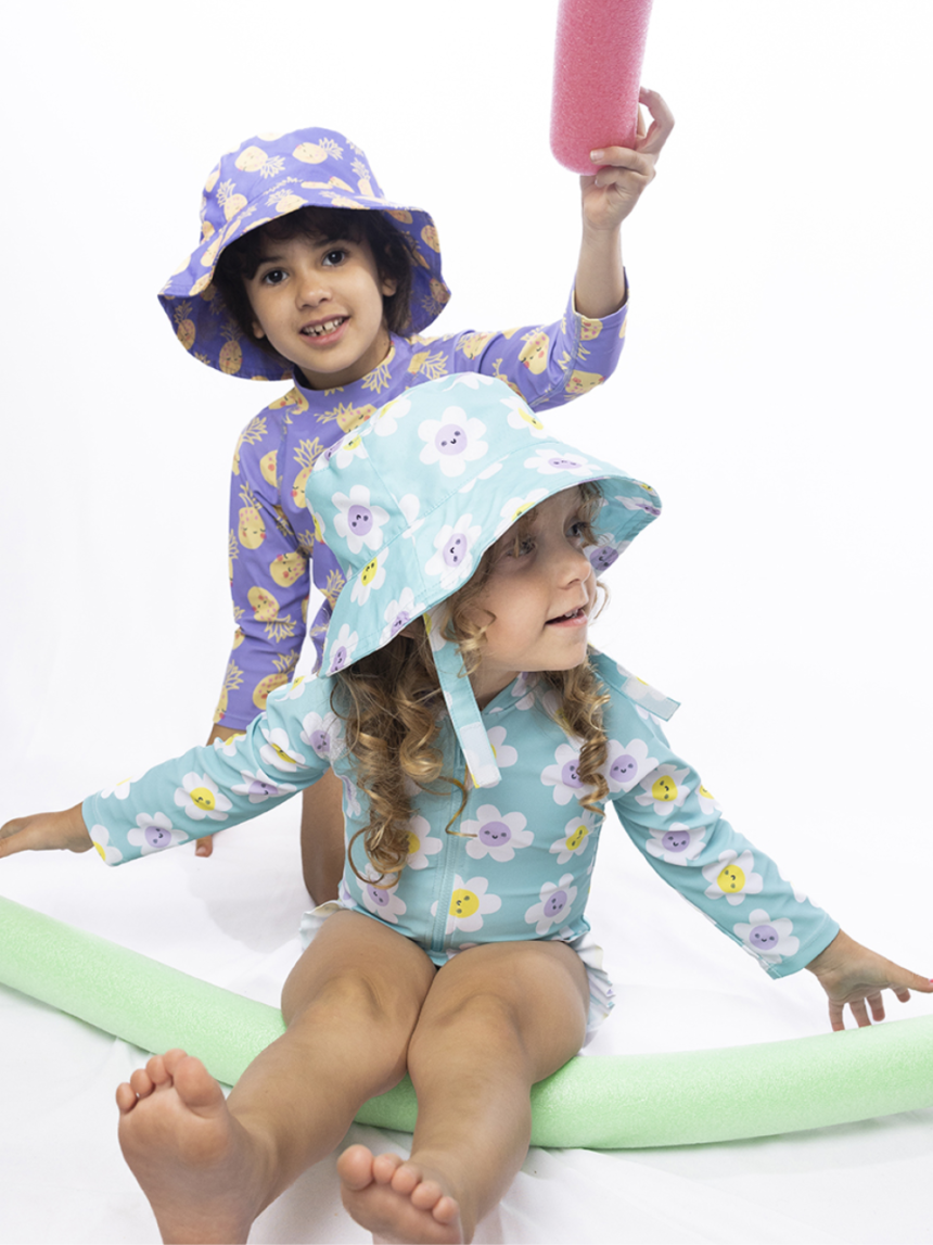 Zoocchini σετ uv μαγιό πάνα, bucket καπέλο & μπλούζα pineapple zoo16016 - Zoocchini
