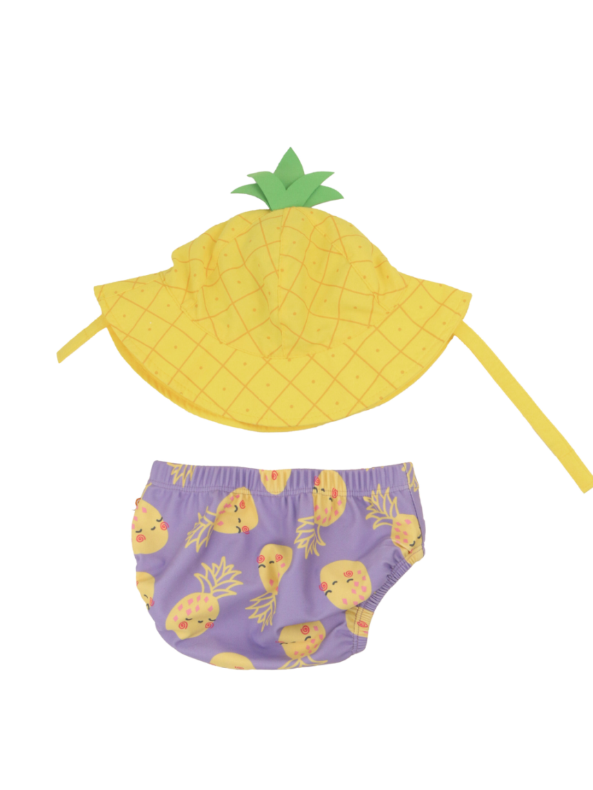 Zoocchini σετ μαγιό και καπέλο upf50+ pineapple punch 6-24 μηνών zoo12019 - Zoocchini