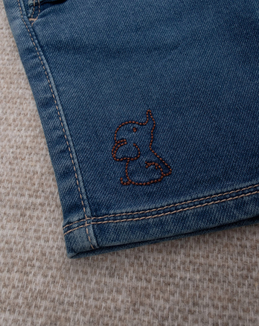 βρεφική τζιν βερμούδα με ελέφαντα για αγόρι - Prénatal