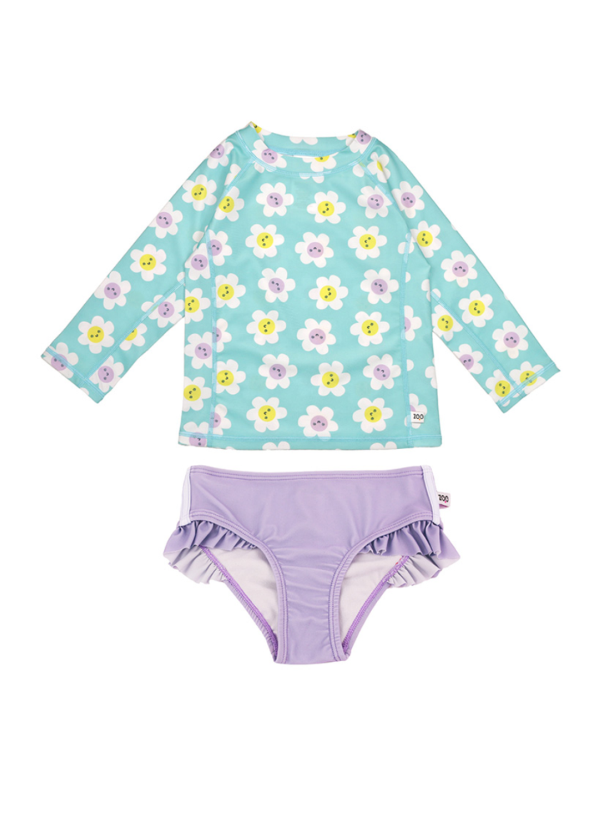 Zoocchini σετ uv μαγιό και μπλούζα daisy 6 μηνών - 4 ετών zoo16405 - Zoocchini