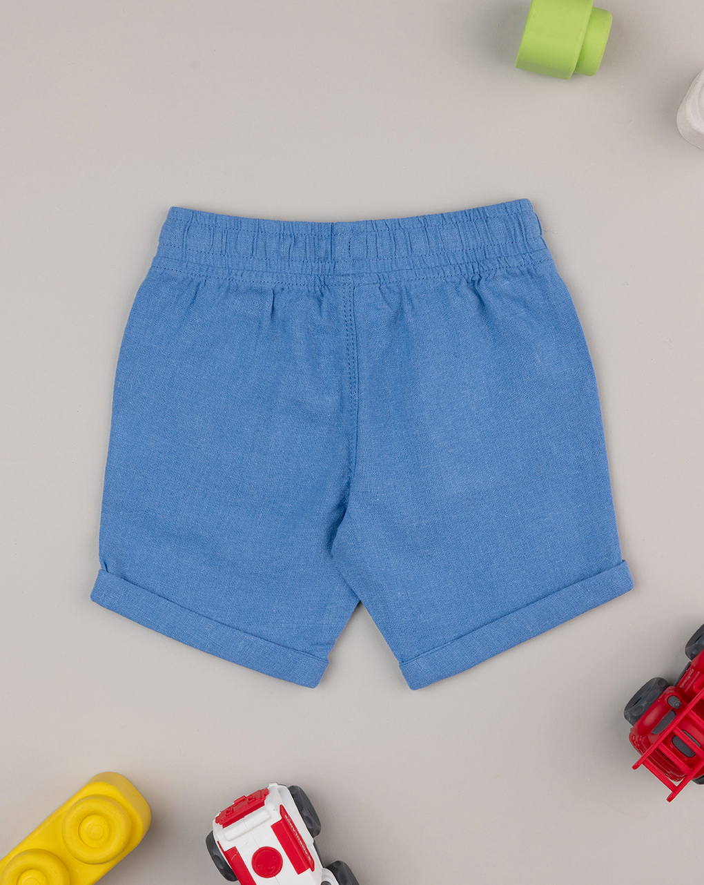 βρεφική βερμούδα λινή μπλε για αγόρι - Prénatal