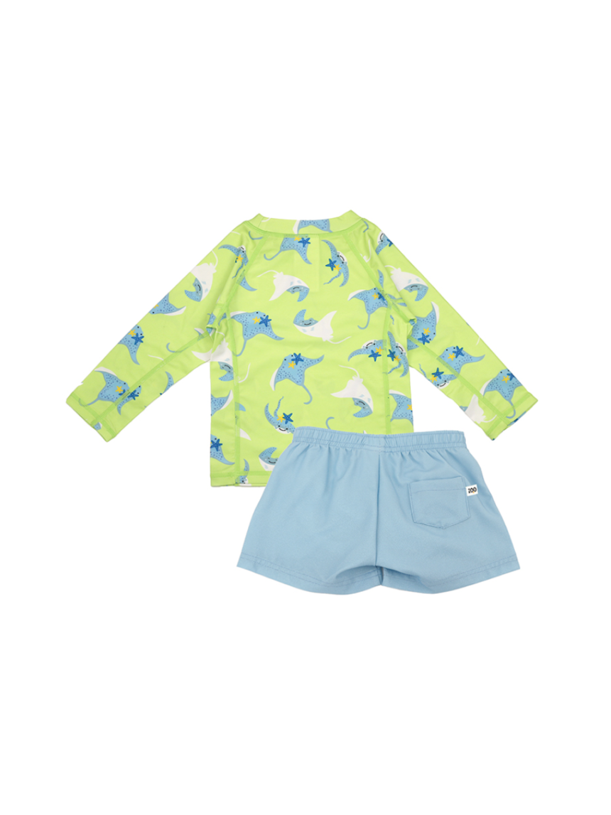 Zoocchini σετ uv μαγιό σορτς και μπλούζα sid the stingray 6 μηνών - 4 ετών zoo16401 - Zoocchini