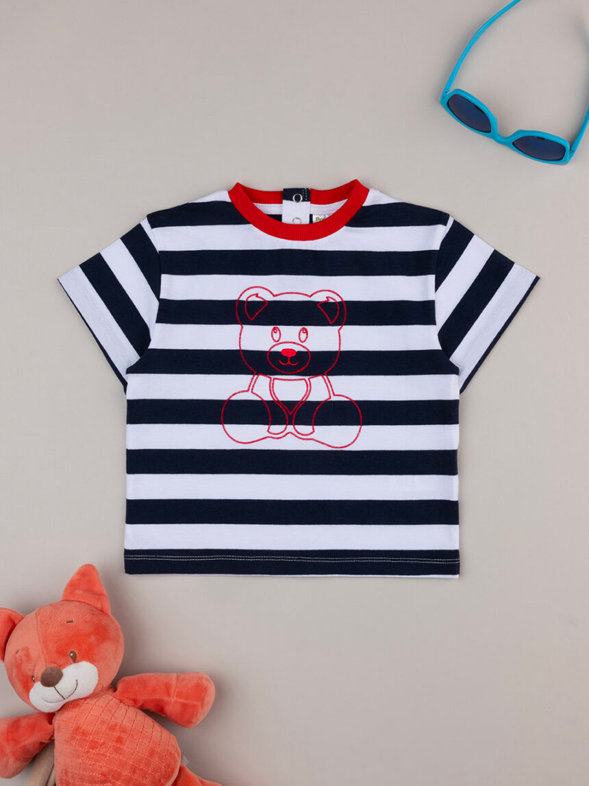 βρεφικό t-shirt ριγέ teddy για αγόρι - Prénatal
