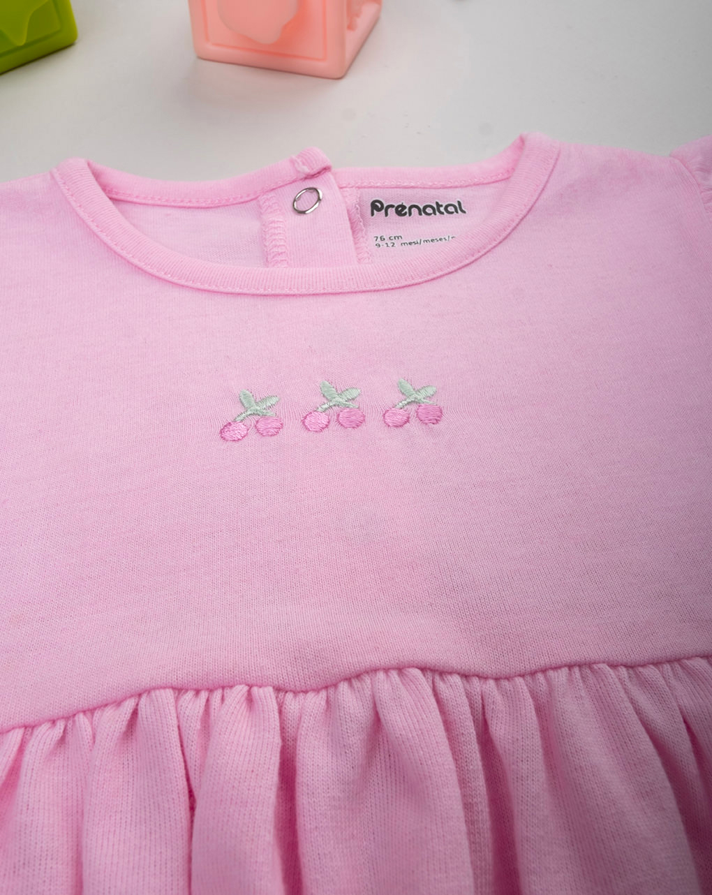 βρεφικό φόρεμα ροζ με κεράσια για κορίτσι - Prénatal