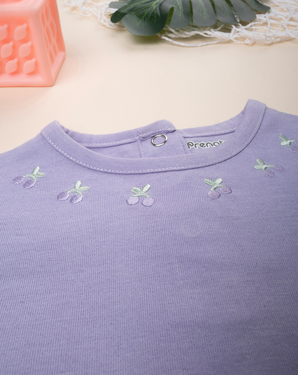 βρεφικό t-shirt λιλά με κεράσια για κορίτσι - Prénatal