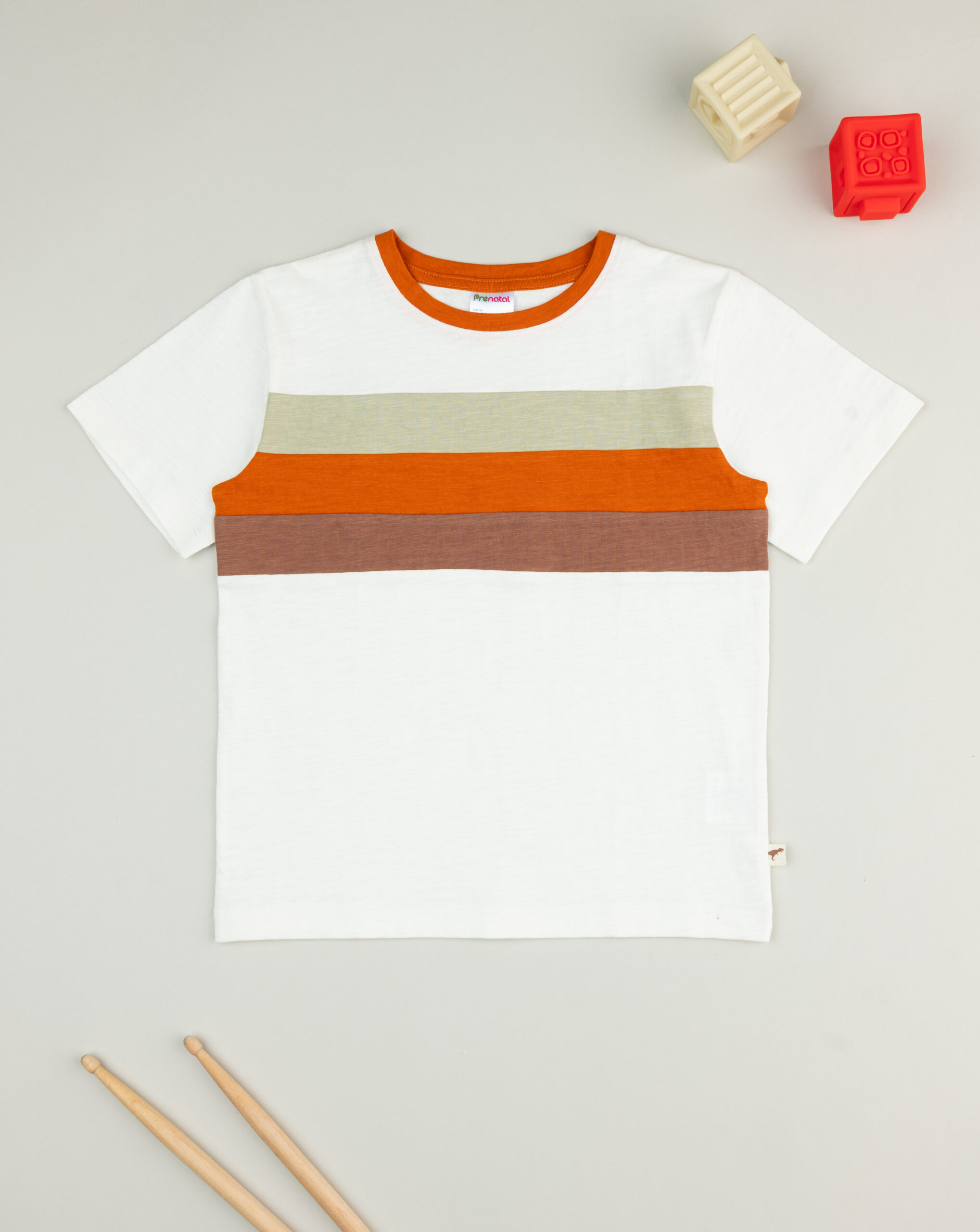 παιδικό t-shirt λευκό ριγέ για αγόρι - Prénatal