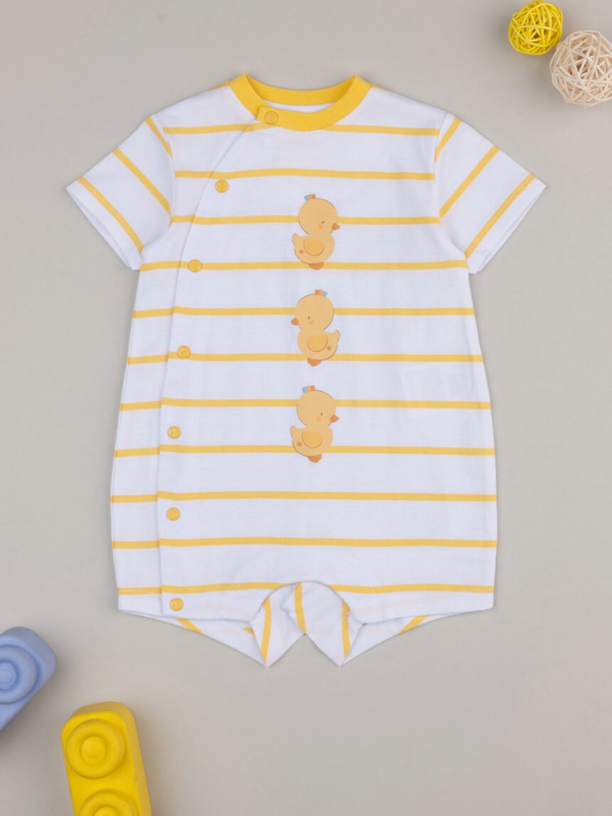 βρεφικό φορμάκι ριγέ κίτρινο baby smile unisex - Prénatal