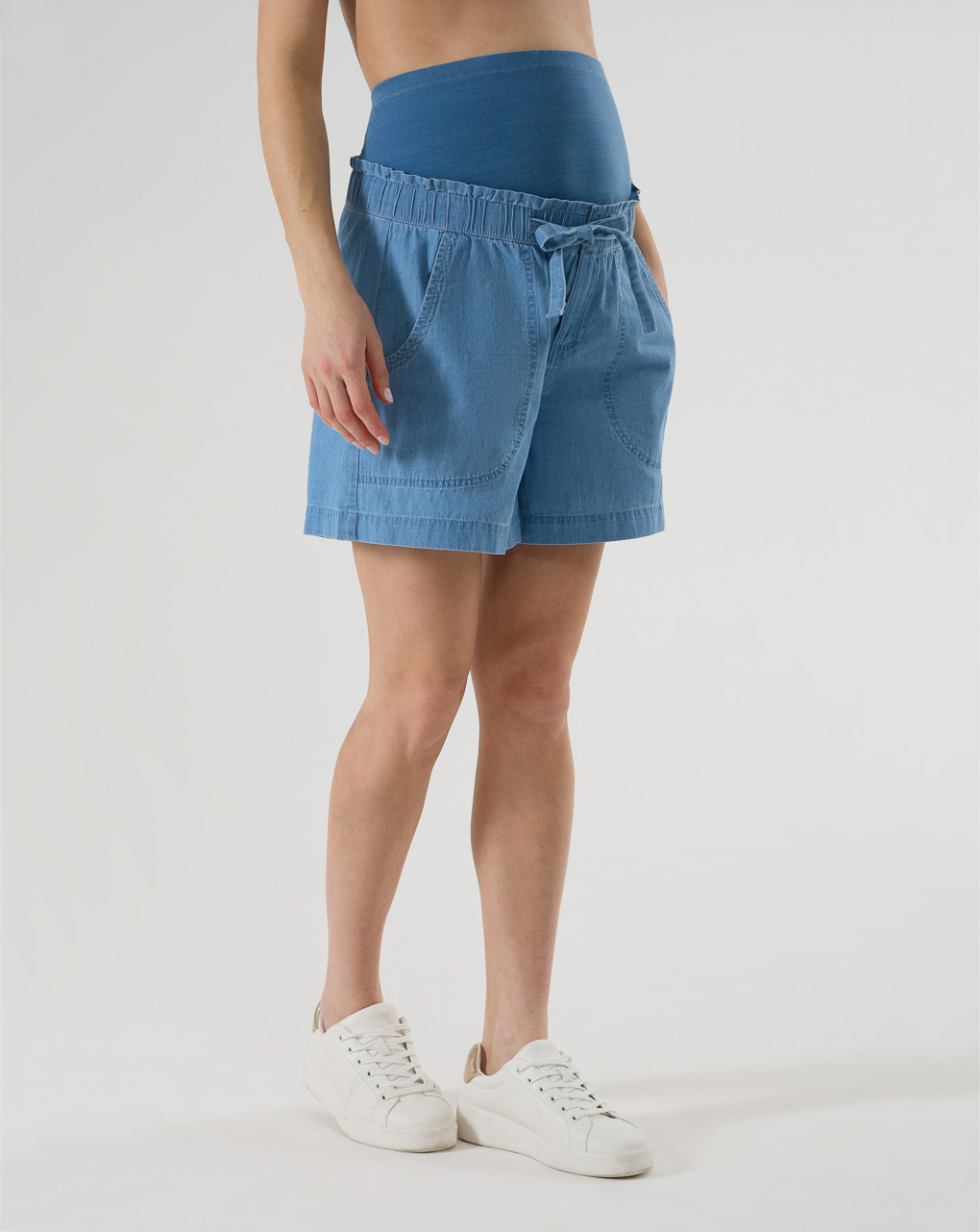 γυναικείο τζιν σορτσάκι εγκυμοσύνης μπλε chambray - Prénatal