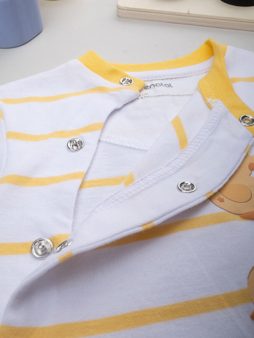 βρεφικό φορμάκι ριγέ κίτρινο baby smile unisex - Prénatal