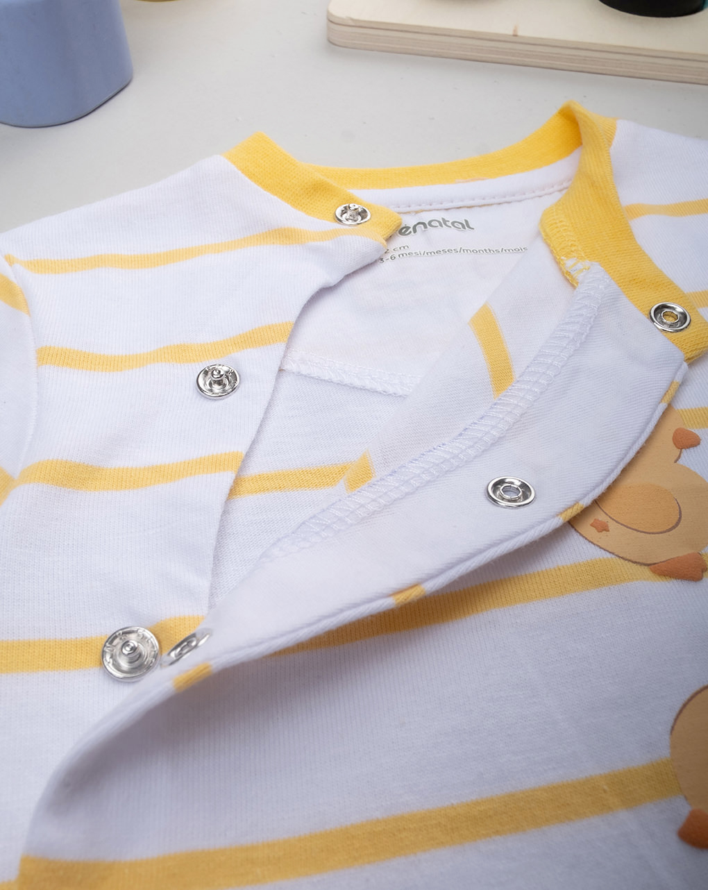 βρεφικό φορμάκι ριγέ κίτρινο baby smile unisex - Prénatal