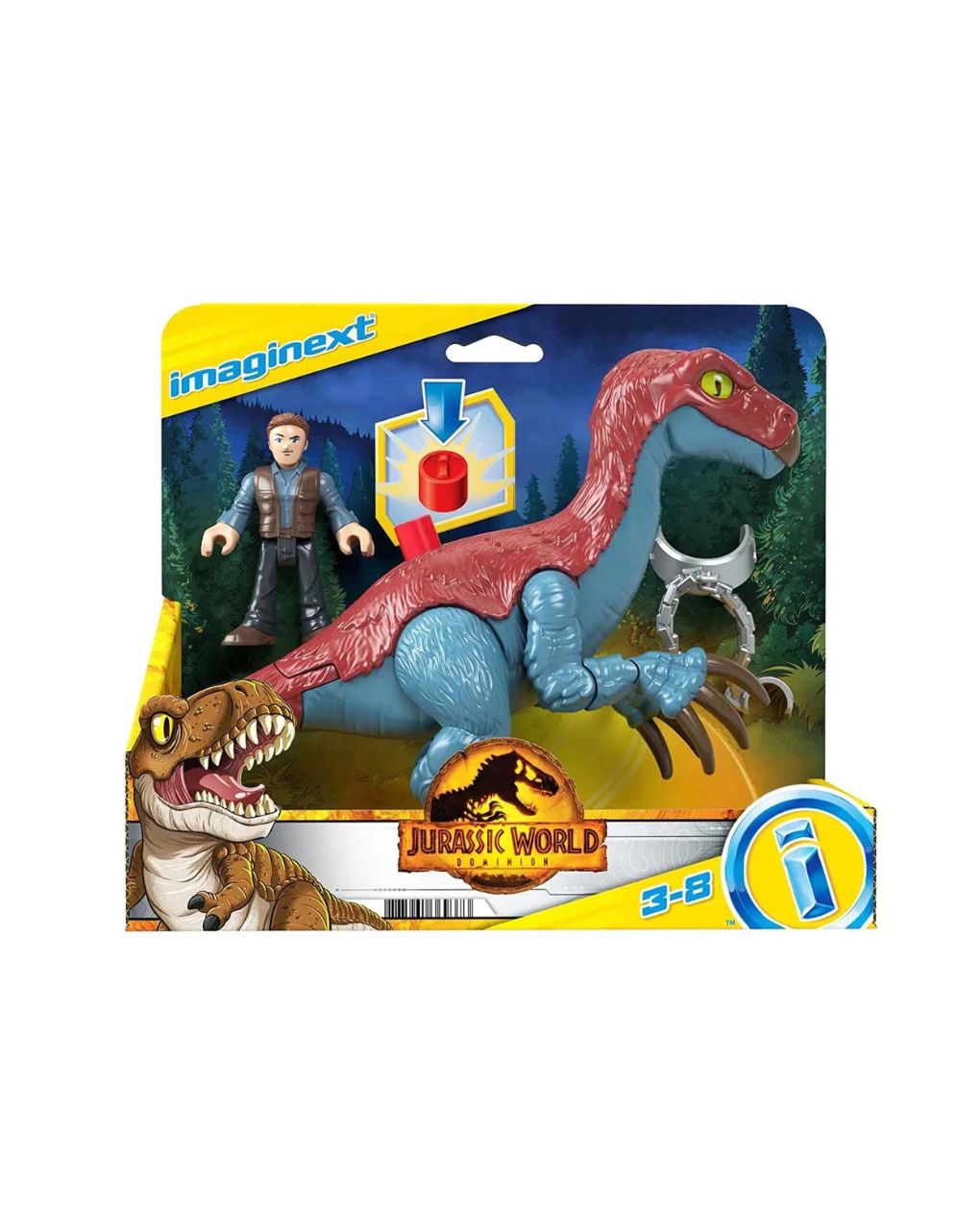 Mattel fisher-price imaginext jurassic world 3 δεινόσαυρος και φιγούρα gvv65 - Imaginext