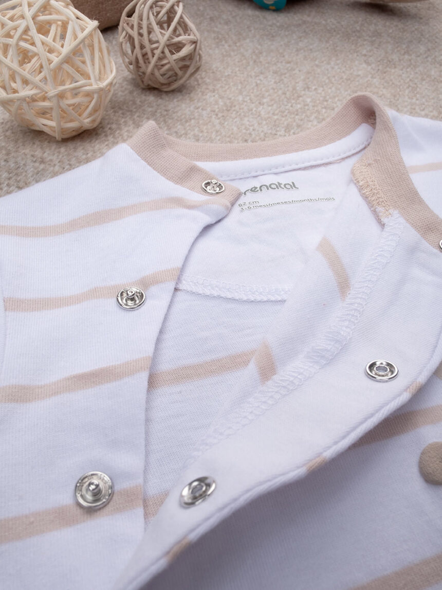βρεφικό φορμάκι ριγέ καφέ baby smile unisex - Prénatal