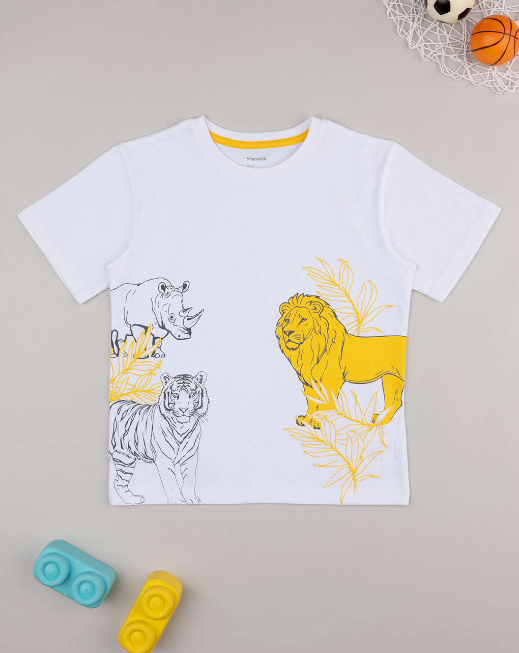 παιδικό t-shirt λευκό/κίτρινο savana για αγόρι