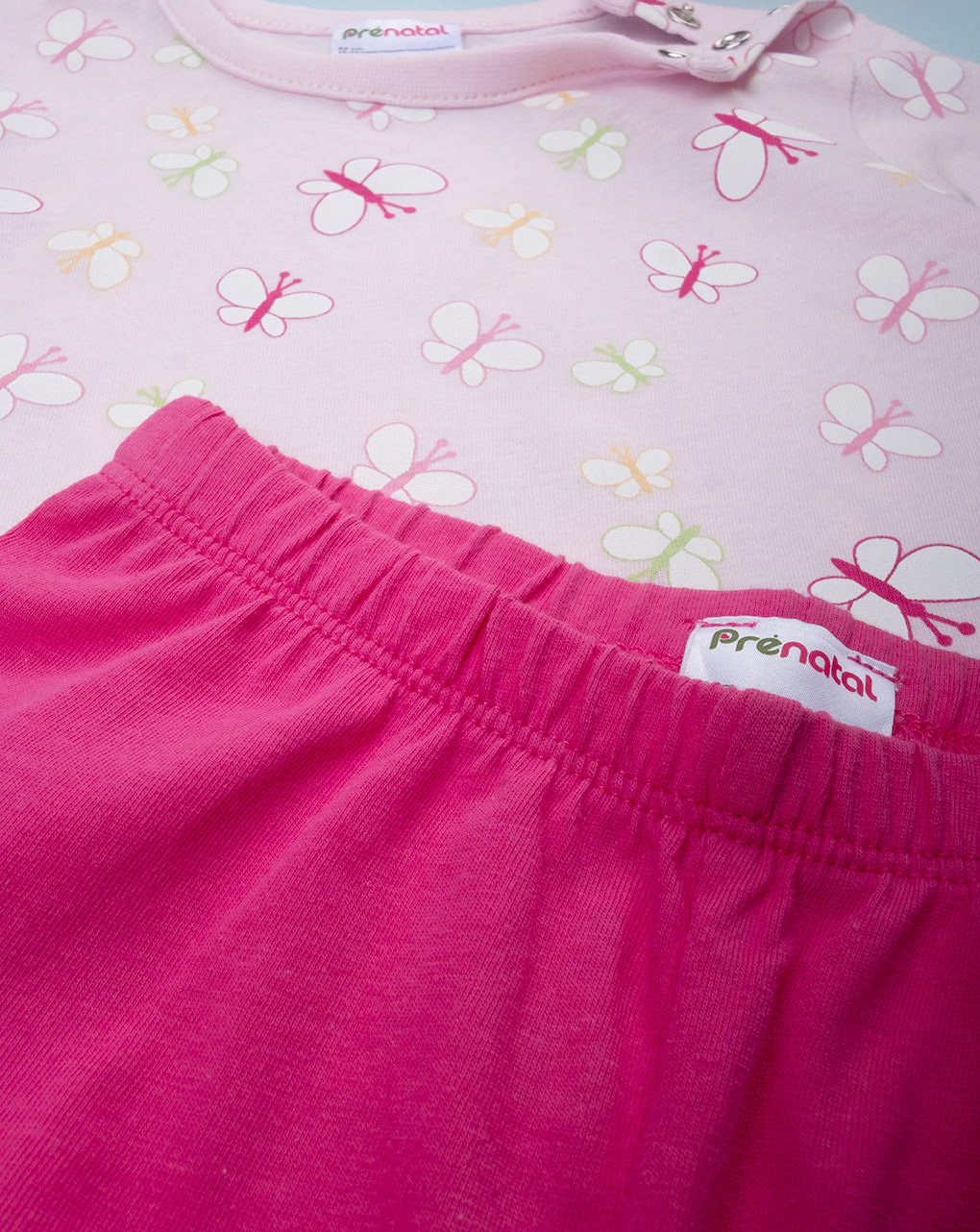 βρεφική πιτζάμα ροζ/φούξια με πεταλούδες για κορίτσι - Prénatal