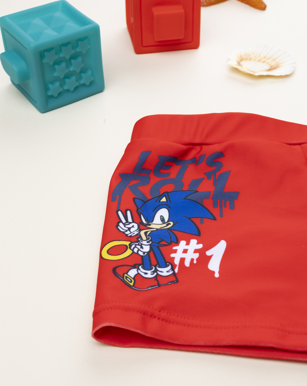 παιδικό μαγιό σορτσάκι κόκκινο sonic για αγόρι - Prénatal