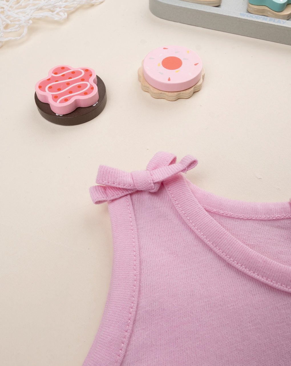 βρεφική αμάνικη μπλούζα ροζ cherries για κορίτσι - Prénatal