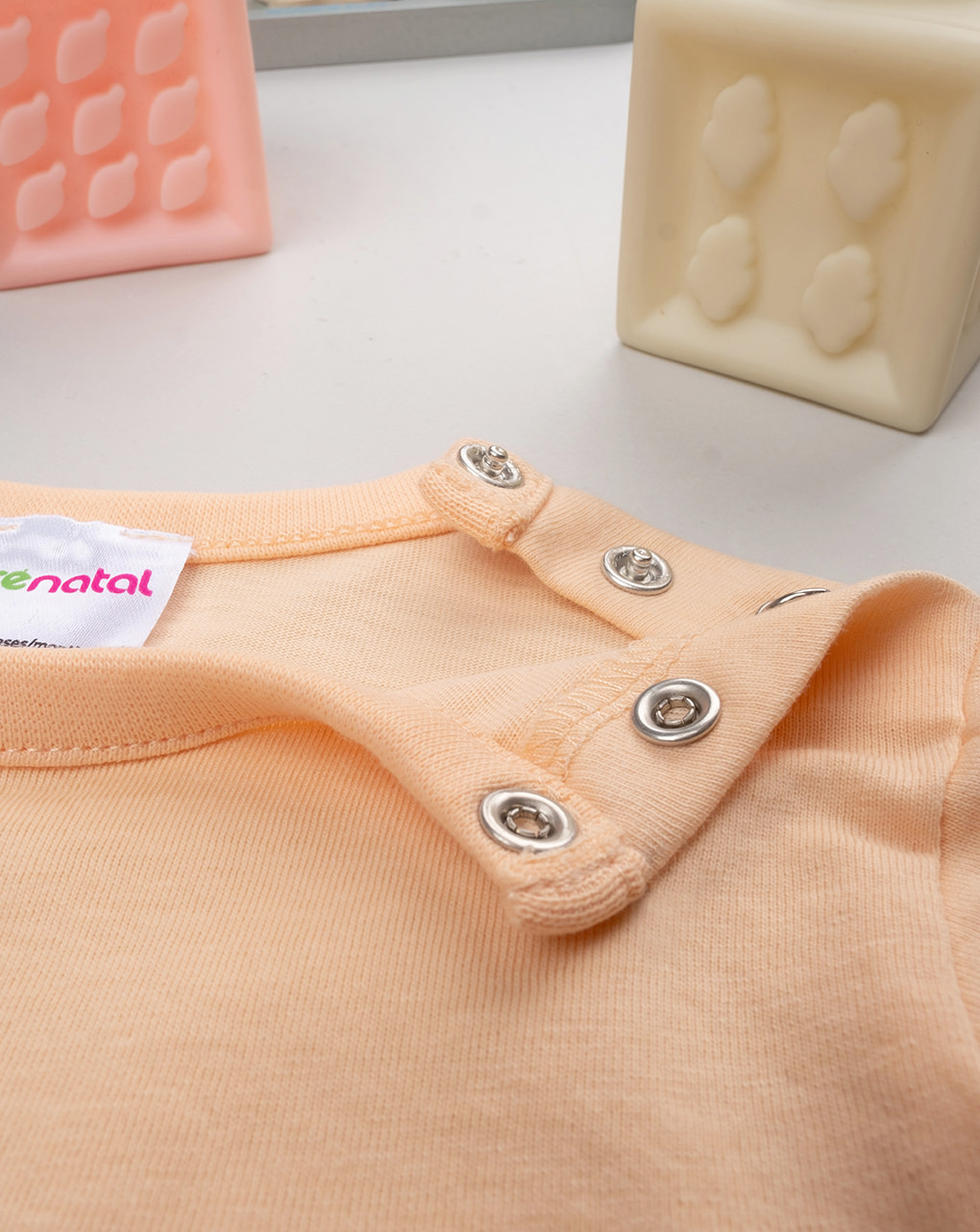 βρεφική πιτζάμα πορτοκαλί/μπλε με γατάκια για κορίτσι - Prénatal