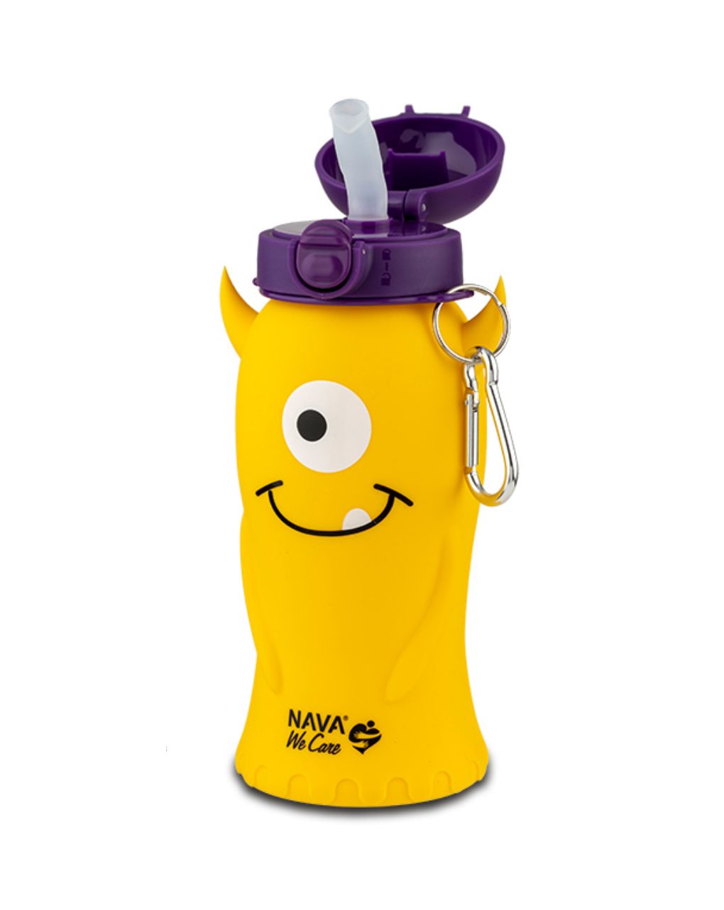 Nava μπουκάλι νερού σιλικόνης "we care" 500ml κίτρινο monster 10-006-015 - Nava