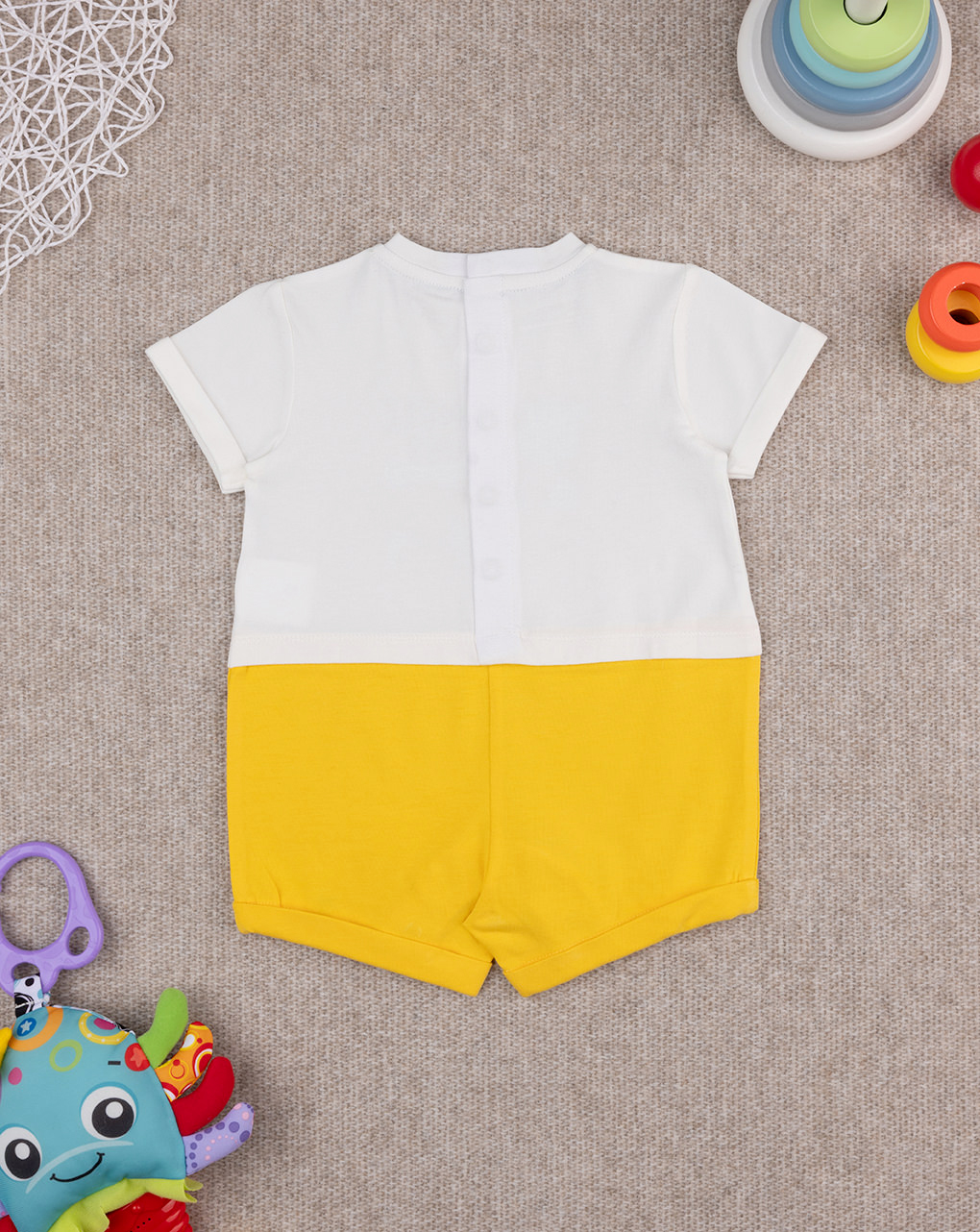 βρεφικό φορμάκι κίτρινο/λευκό safari για αγόρι - Prénatal