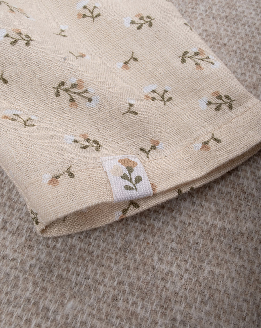 βρεφικό φορμάκι λινό μπεζ φλοράλ για κορίτσι - Prénatal