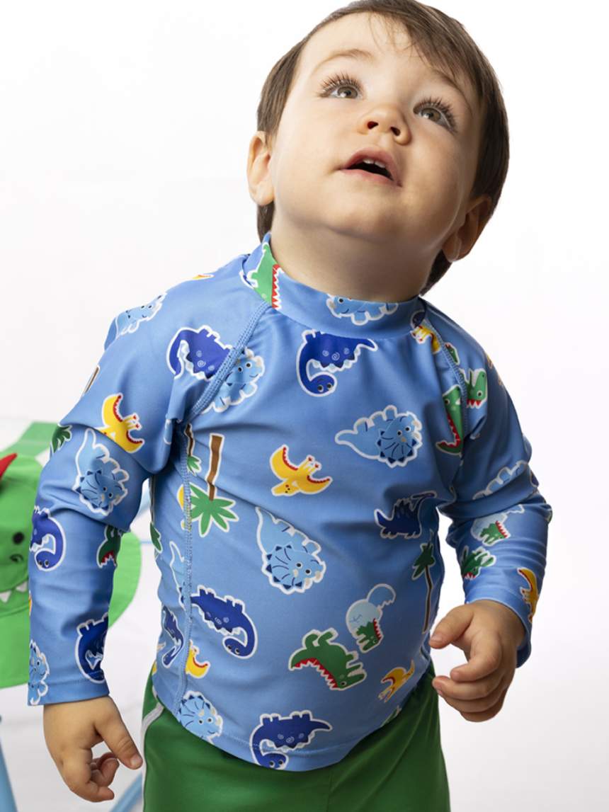 Zoocchini σετ uv μαγιό σορτς και μπλούζα devin the dino & friends 6 μηνών - 4 ετών zoo16402 - Zoocchini