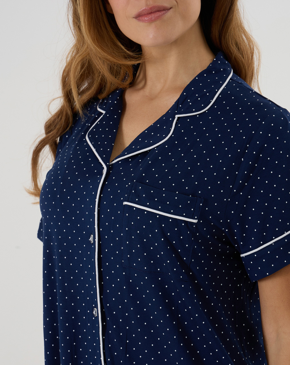 γυναικείο νυχτικό εγκυμοσύνης/θηλασμού μπλε πουά - Prénatal