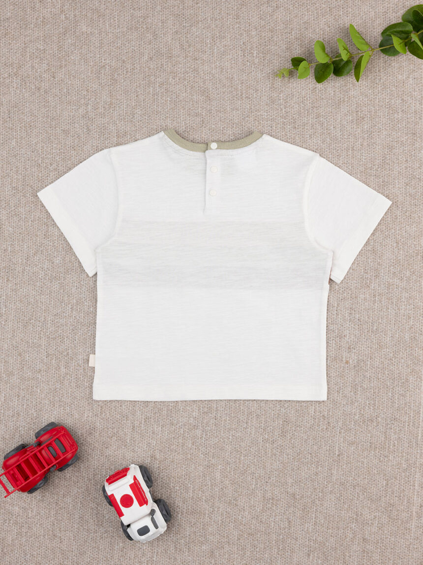 βρεφικό t-shirt λευκό ριγέ για αγόρι - Prénatal