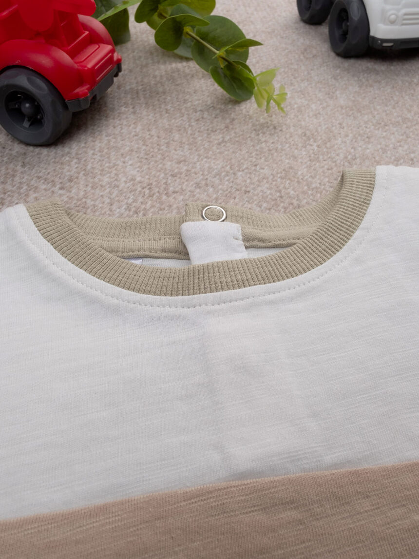 βρεφικό t-shirt λευκό ριγέ για αγόρι - Prénatal