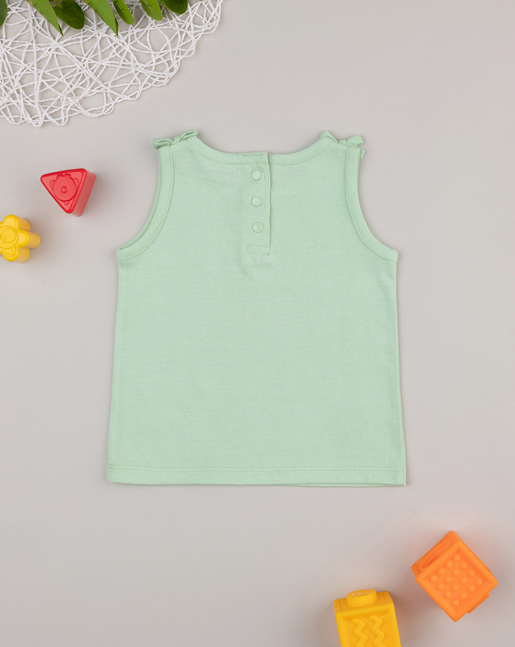 βρεφική αμάνικη μπλούζα πράσινη strawberries για κορίτσι - Prénatal