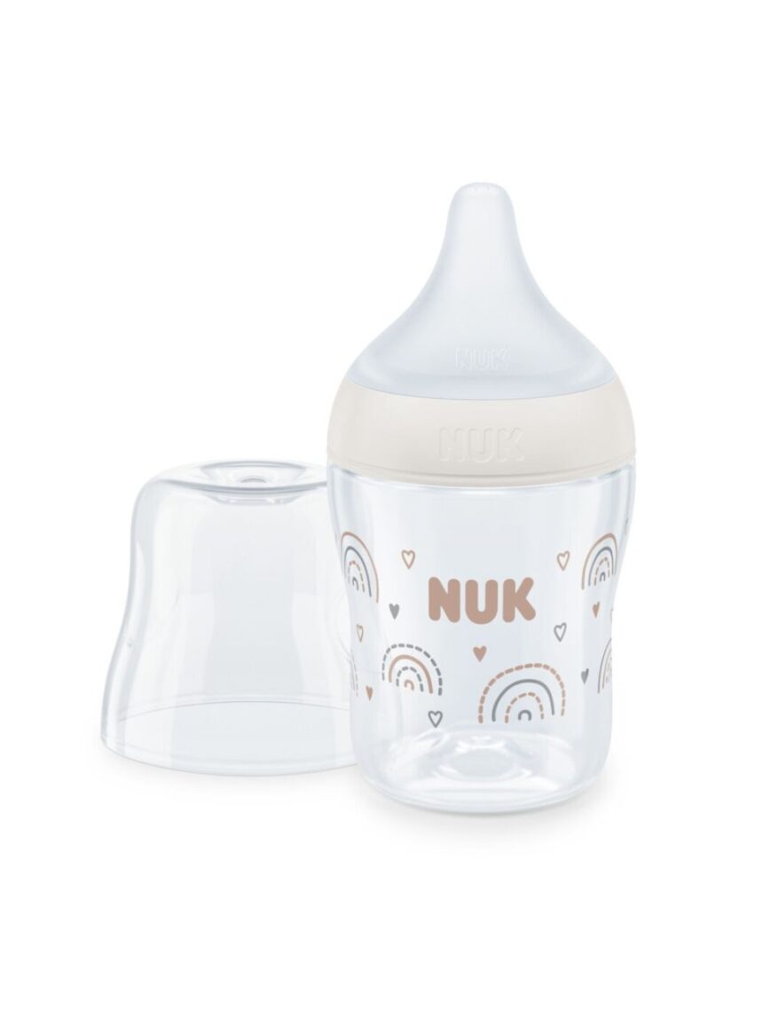 Nuk γυάλινο μπιμπερό perfect match 120ml με μαλακή θηλή σιλικόνης 0m+ rainbow 10211036 - Nuk