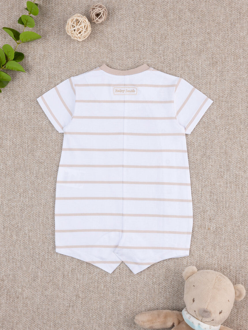 βρεφικό φορμάκι ριγέ καφέ baby smile unisex - Prénatal