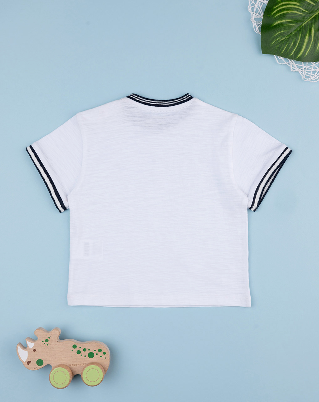 βρεφικό t-shirt λευκό με δεινόσαυρο για αγόρι - Prénatal